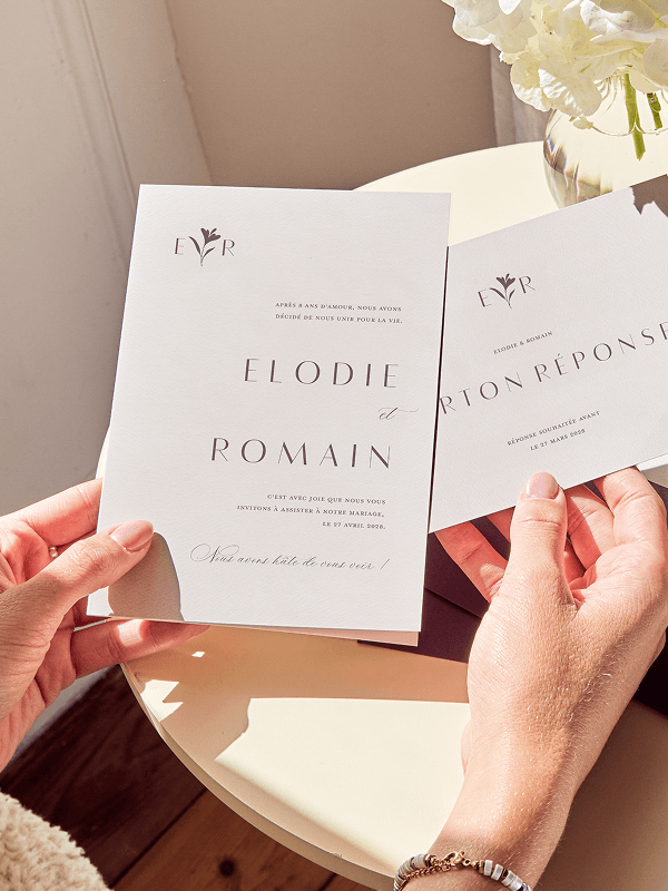 Faire-part de mariage Élégant Monogramme